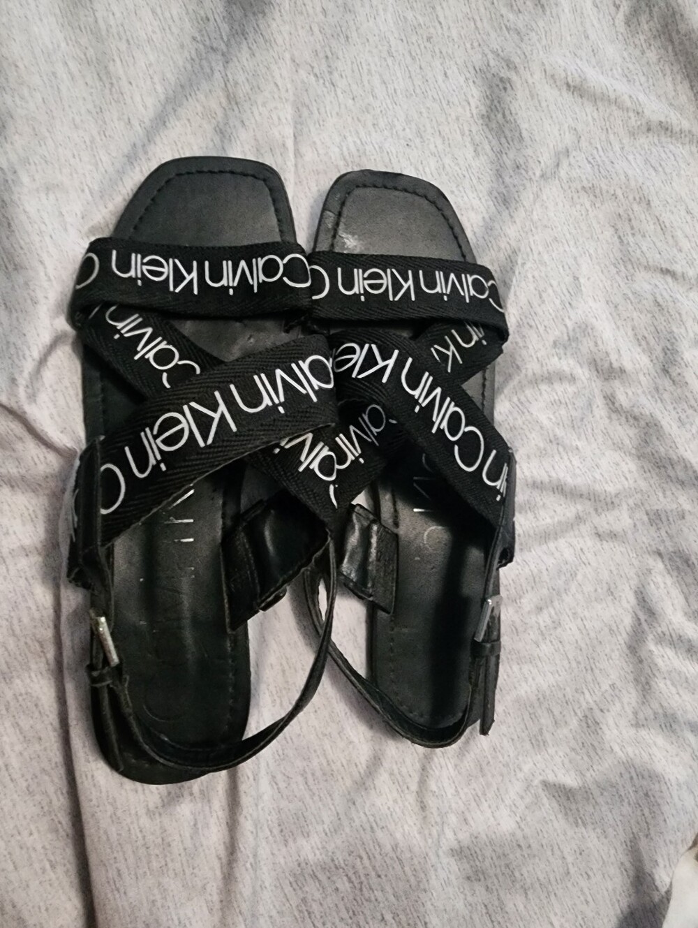 Calvin Klein Black Logo Strap Women's Sandals